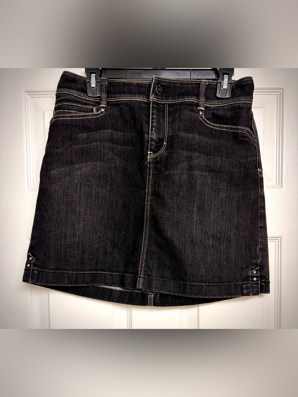 White House Black Market Black Denim Skirt